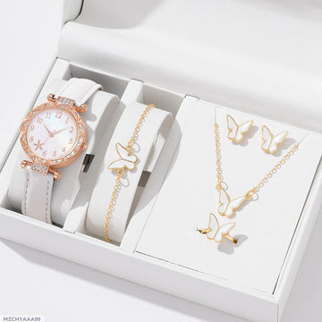 New Tiktok Popular Women's Watch Fashion personalty Butterfly Digital belt Watch Suit